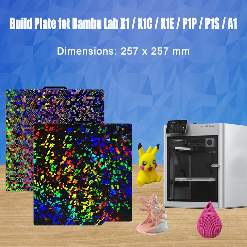 GOMENL Build Plate 257x257mm - Build Plate for Bambu Lab P1P/P1S /X1/X1C/X1E/A1 3D Printer, 3D Printer Spring Steel Removable Platform (PEY-Fake+ PEY-Circle) - Image 2